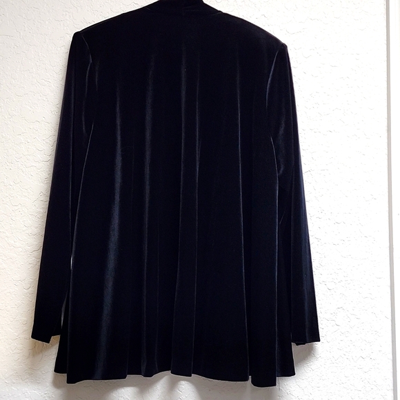 VINTAGE 90's R&K Cardigan Oversized Jacket Velvet Black - Picture 3 of 5